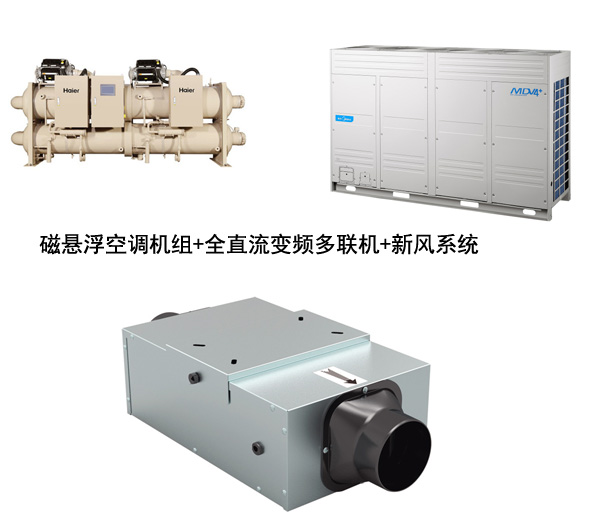 磁懸浮機(jī)組加變頻多聯(lián)機(jī)加新風(fēng)系統(tǒng)